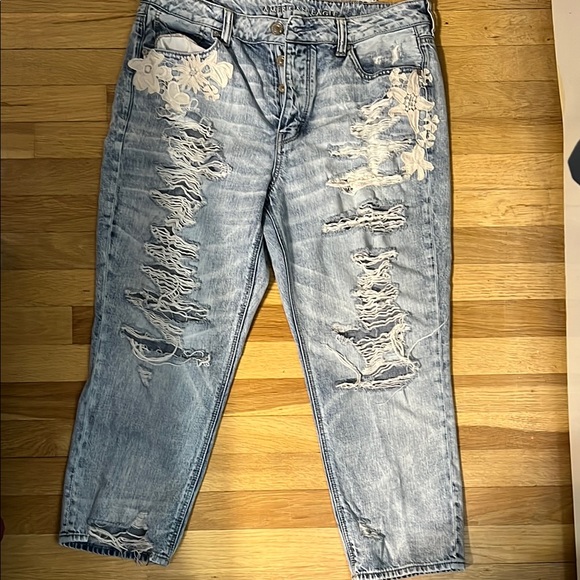 American Eagle Outfitters Denim - American Eagle Outfitters Blue Boyfriend Jeans Distressed Casual